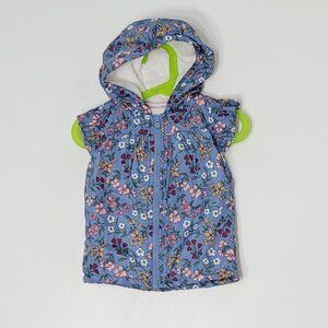 Penelope Mack Kid's Multicolor Floral Short Sleeve Zip-Up Hooded Jacket Size 24M